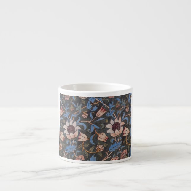 Tasse Expresso William Morris Evenlode Textile Floral Art (Devant)