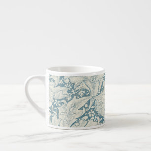 Tasse Expresso William Morris Wallflower bleu damas floral