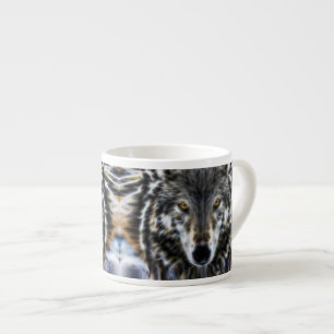 Tasse Expresso Wolf Portrait graphique inspiré
