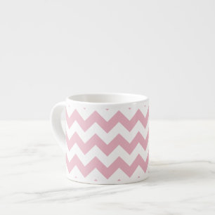 Tasse Expresso Zigzag rose, Chevron rose, Motif géométrique