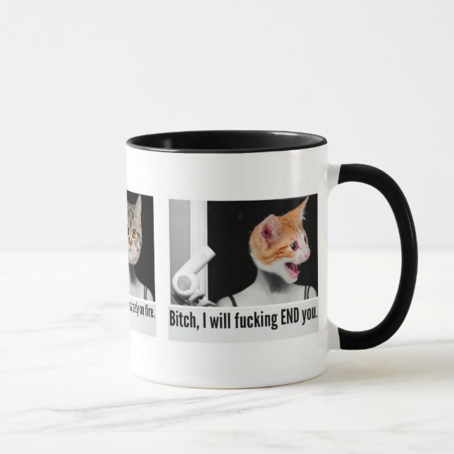 Tasse fâchée de chat pour menacer des personnes (Droite)