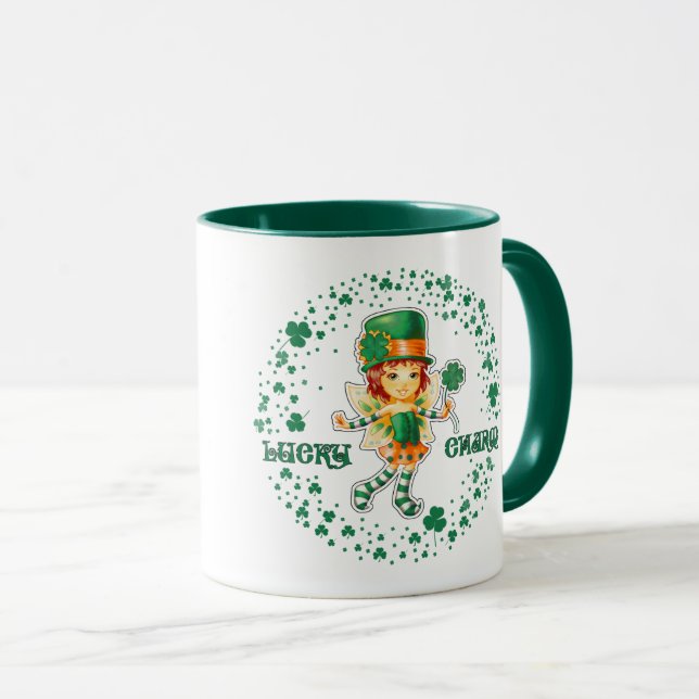 Tasse Fairy Irish Girl Nom personnalisé St. Patrick's Da (Devant droit)
