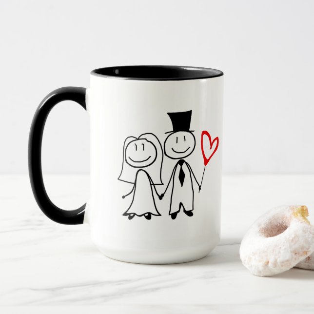 tasse faite sur commande combinée du mariage 15oz (Avec donut)