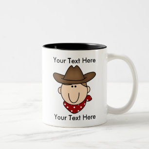 Tasse faite sur commande de brun de cowboy -