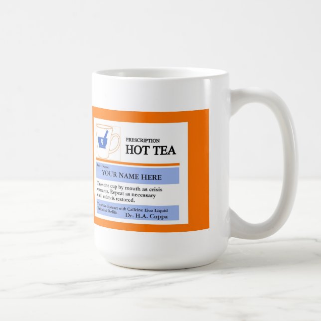 Tasse faite sur commande de thé de prescription (Droite)