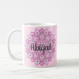 Tasse faite sur commande rose de mandala