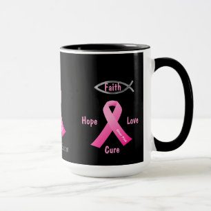 Tasse Faith Hope Love Cure gotGod316.com Ruban rose