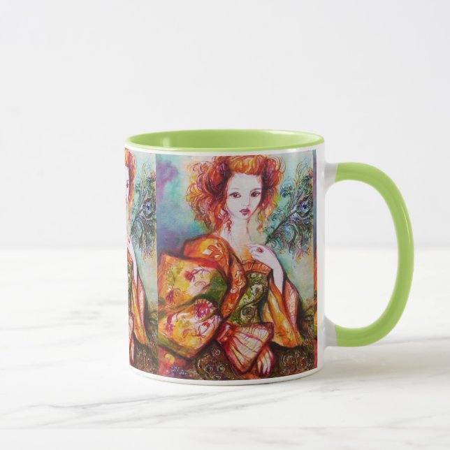 TASSE FEMME ROMANTIQUE AVEC PEACOCK FEACOCK (Droite)