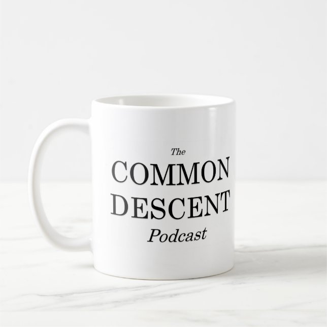 Tasse fendue de logo de Podcast commun de descente (Gauche)