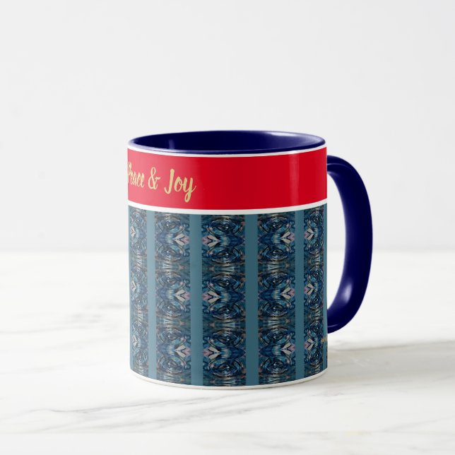Tasse festive bleue et rouge par Poet Adiela Akoo (Devant droit)