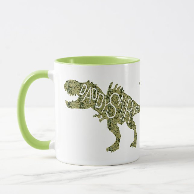 Tasse Fête des pères - Daddysaurus Dinosaur vert (Gauche)