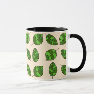 Tasse Feuilles d'été Motif de la feuille verte sur n'imp