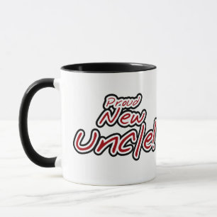 Tasse Fier nouvel oncle - Texte rouge et noir