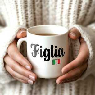 Tasse Figlia Drapeau Italien - Cadeau pour Fille