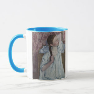 Tasse Fille s'chargeant des ses cheveux, 1886 (huile sur