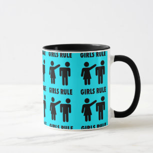 Tasse Filles amusantes Règle Turquoise Turquoise Blue Gi