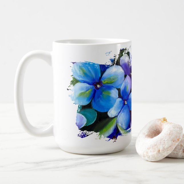 Tasse fleur bleue Laissez votre rêve s'épanouir (Avec donut)