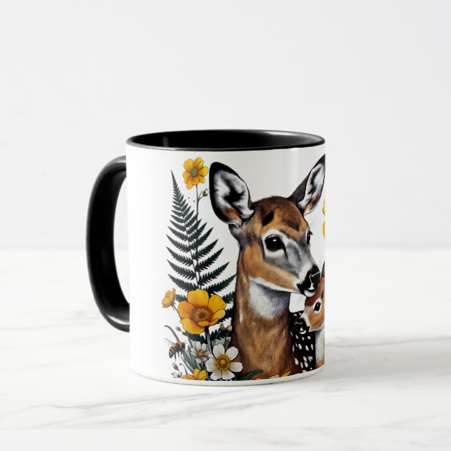 Tasse Fleur de la mère cerf et faon (Devant gauche)