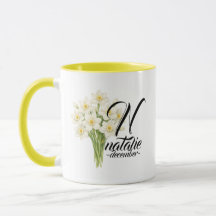 Tasse Fleur de Naissance Décembre – Cadeau Narciss