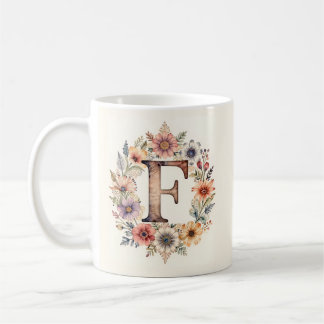 Tasse fleur initiale boho florale 