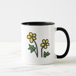 Tasse Fleur Jaune Douce Tirée