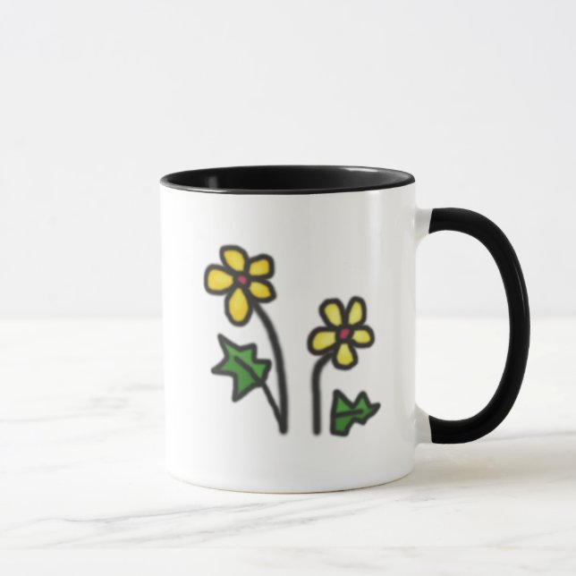 Tasse Fleur Jaune Douce Tirée (Droite)