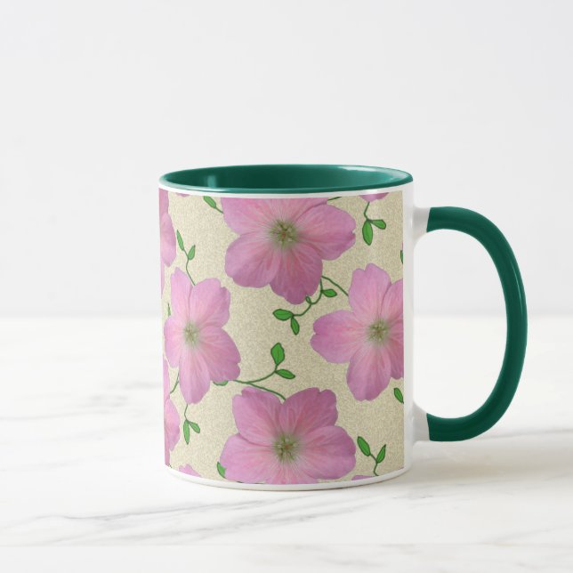 Tasse Fleur rose botanique d'été doux (Droite)
