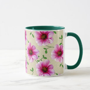Tasse Fleur rose botanique d'été doux
