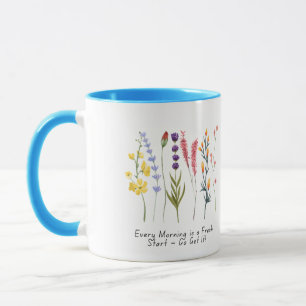 Tasse Fleur Sauvage Motivationnelle 'Fleurir avec