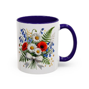 Tasse Fleurie Marguerite Cadeau de Fleurs Sauvages