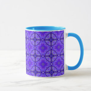 Tasse Fleurs abstraites de pourpre, trellis, édredon de