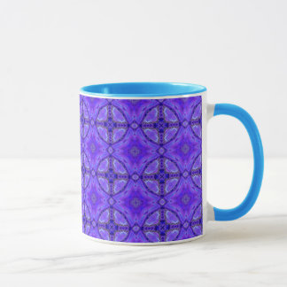 Tasse Fleurs abstraites de pourpre, trellis, édredon de