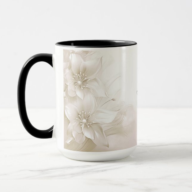 Tasse Fleurs Blanc Ivoire (Gauche)