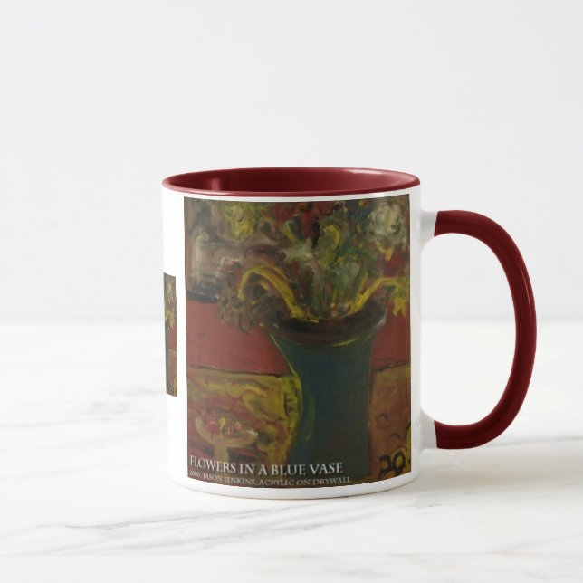 Tasse Fleurs dans le vase bleu (Droite)