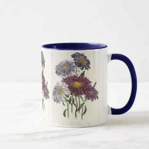 Tasse Fleurs d'Aster violettes florales vintage