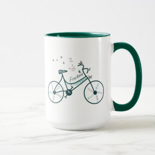 Tasse Fleurs de papillons délicates et ventilateur de vé