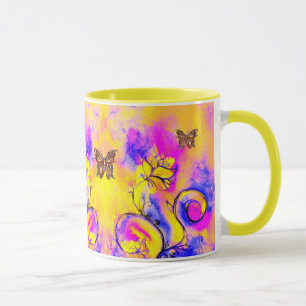 TASSE FLEURS ET BUTTERFLITS BLANCS