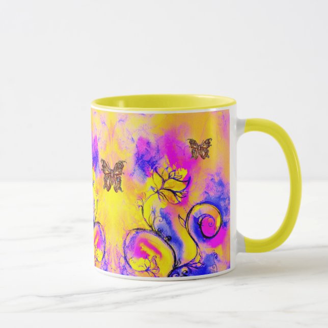 TASSE FLEURS ET BUTTERFLITS BLANCS (Droite)