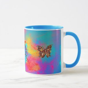 TASSE FLEURS ET BUTTERFLITS BLANCS