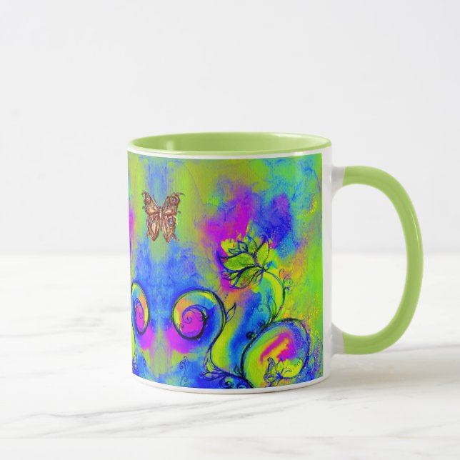 TASSE FLEURS ET BUTTERFLITS BLANCS (Droite)