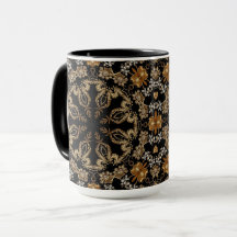Tasse Fleurs Ornementales Dorées