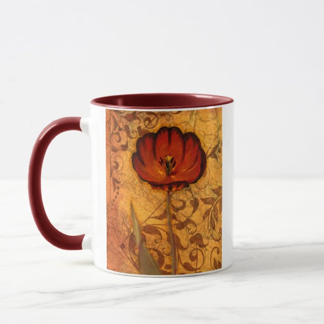 Tasse Fleurs rouges I (Gauche)