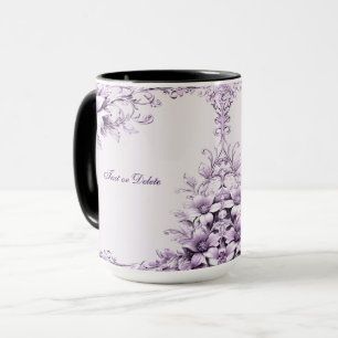 Tasse Fleurs Violettes Élégantes