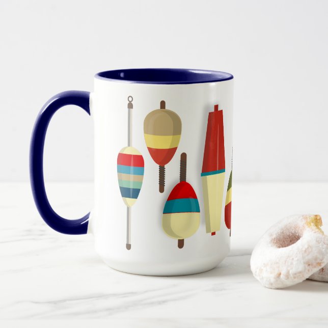 Tasse Flocons de pêche / Bobbers (Avec donut)