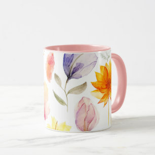 Tasse florale à aquarelle Tasse à fleurs printan