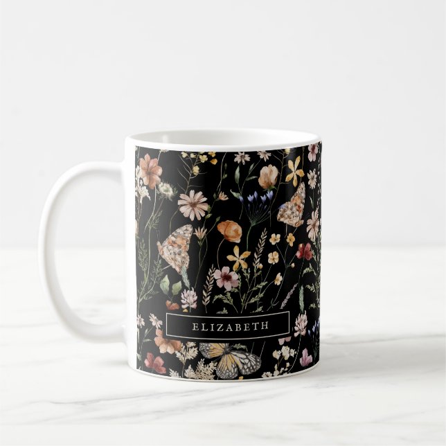 Tasse florale à monogramme (Gauche)