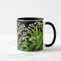 Tasse florale d'art du muguet