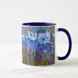 Tasse florale "de fleurs de jardin d'iris"