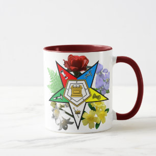 Tasse florale d'emblème d'OES