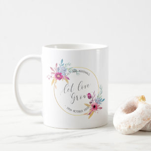 Tasse florale élégante de M. et de Mme Wedding  